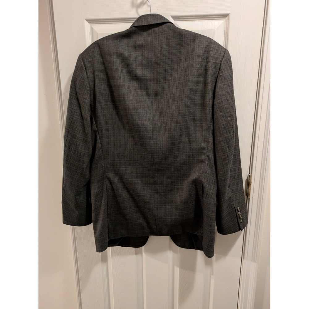 Jos A Bank Blazer Traditional Fit 42R Blue Gray Check Wool Sport Jacket - Picture 11 of 14
